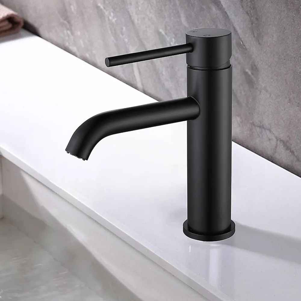 Robinet Lavabo Et Vasque|Bellegno Robinet mitigeur de lavabo thermostatique PICCOLA noir mat
