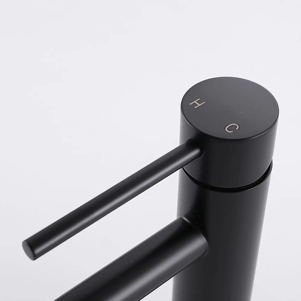 Robinet Lavabo Et Vasque|Bellegno Robinet mitigeur de lavabo thermostatique PICCOLA noir mat