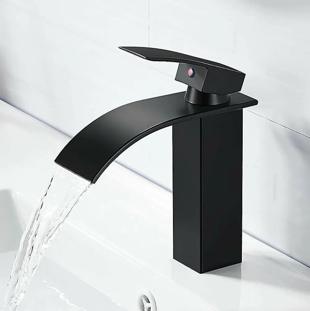 Deko Robinet mitigeur de lavabo - Robinet de salle de bain Robinet cascade monotrou Robinet mitigeur de lavabo