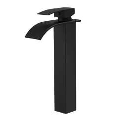 Saniverre Robinet mitigeur haut TIBRE XL bec cascade noir chromé -