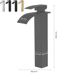 Saniverre Robinet mitigeur haut TIBRE XL bec cascade or brossé -