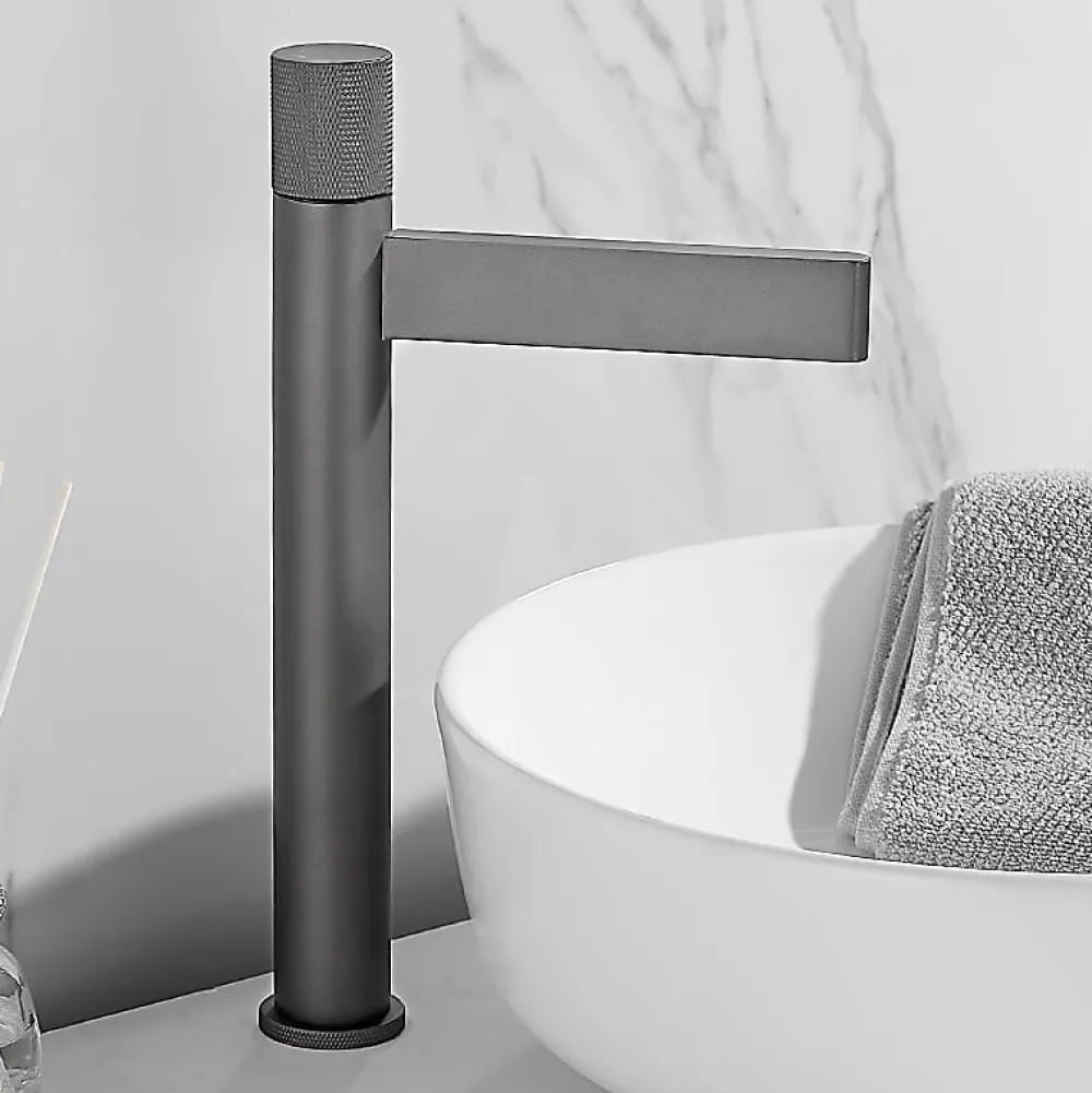 Robinet Lave-Mains|Kroos Robinet mitigeur lavabo haut Gun métal - Sham