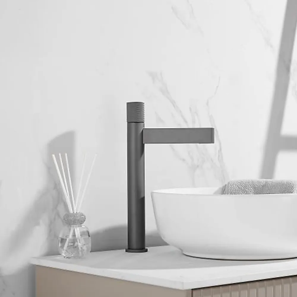 Robinet Lave-Mains|Kroos Robinet mitigeur lavabo haut Gun métal - Sham