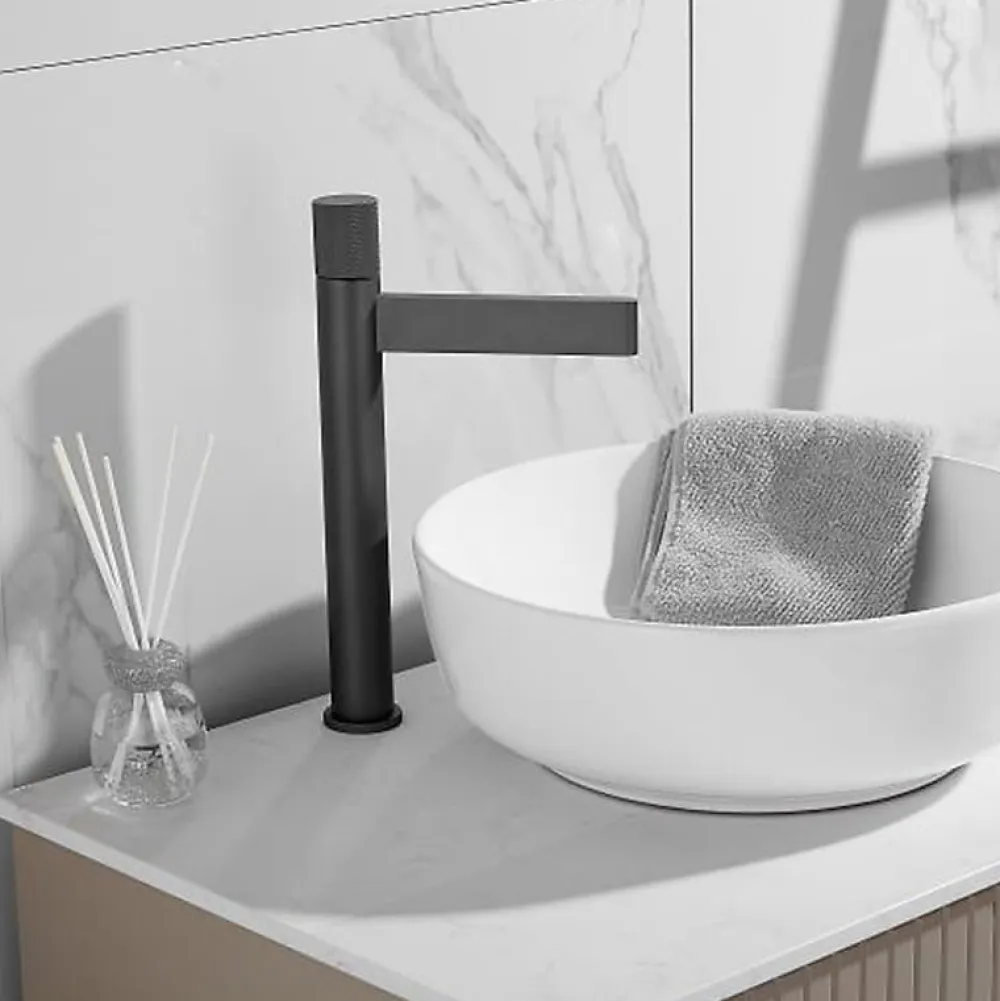 Robinet Lave-Mains|Kroos Robinet mitigeur lavabo haut Gun métal - Sham