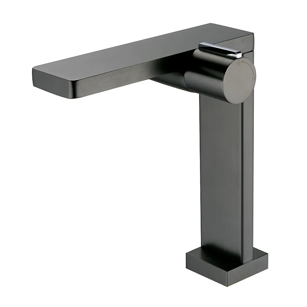 Robinet Lave-Mains|Bernstein Robinet mitigeur monocommande design - corps haut - gun métal pour lavabo ou vasque NT3220G