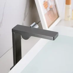 Robinet Lave-Mains|Bernstein Robinet mitigeur monocommande design - corps haut - gun métal pour lavabo ou vasque NT3220G