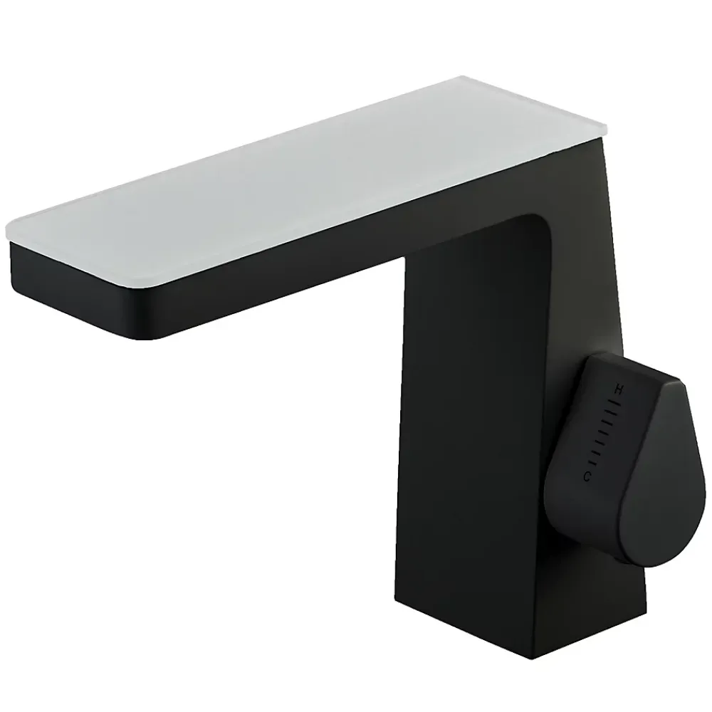 Robinet Lave-Mains|Bernstein Robinet mitigeur pour lavabo ou vasque NT7320 effet cascade - noir mat, gun métal ou blanc mat Noir