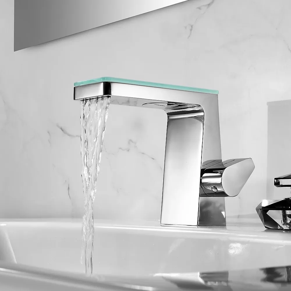 Robinet Lave-Mains|Bernstein Robinet mitigeur pour lavabo ou vasque NT7320 effet cascade - noir mat, gun métal ou blanc mat Blanc