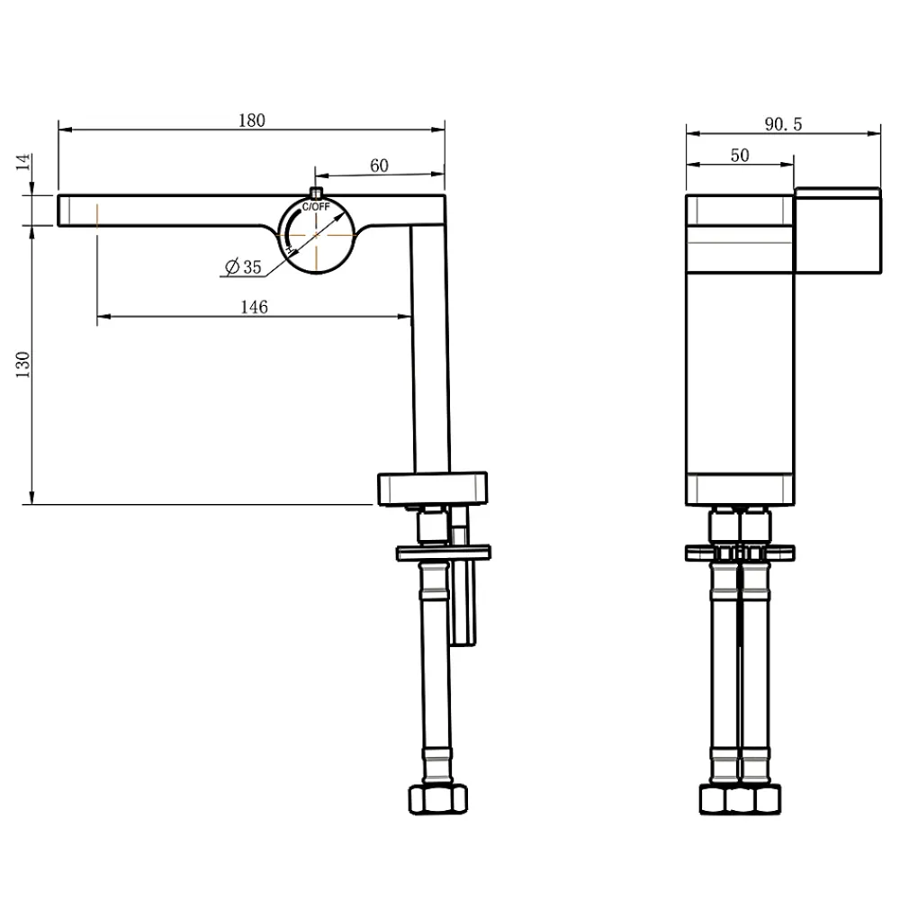 Robinet Lave-Mains|Bernstein Robinet mitigeur pour lavabo ou vasque NT3110C - finition chromée