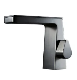 Bernstein Robinet mitigeur pour lavabo ou vasque NT7320 effet cascade - noir mat, gun métal ou blanc mat Gun métal