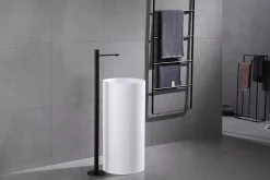 Robinet Lave-Mains|Bernstein Robinet mitigeur sur pied pour lavabo totem 8046 - chrome ou noir mat Noir mat