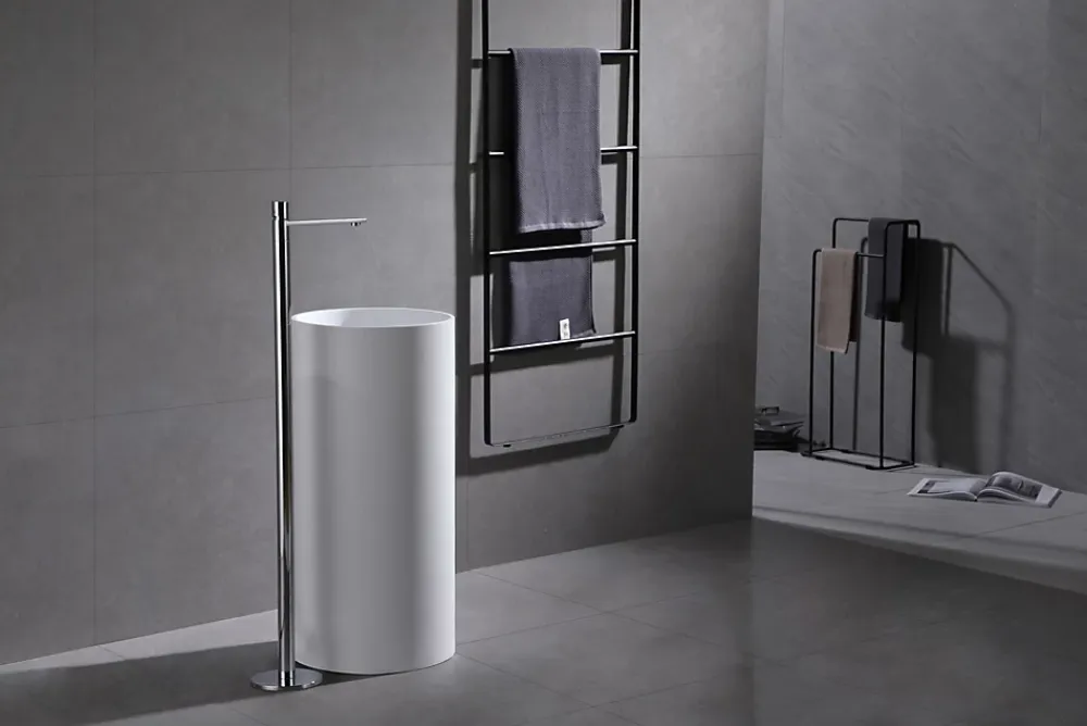 Robinet Lave-Mains|Bernstein Robinet mitigeur sur pied pour lavabo totem 8046 - chrome ou noir mat Chrome