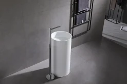 Robinet Lave-Mains|Bernstein Robinet mitigeur sur pied pour lavabo totem 8046 - chrome ou noir mat Chrome