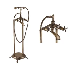 Kroos Robinet mélangeur de bain sur pied Bronze - Maddalena