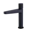 Bernstein Robinet pour lavabo vasque et évier design en laiton peu bruyant et économe en eau - H. 21,5cm - Noir (mat)