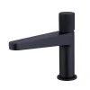 Robinet Lave-Mains|Bernstein Robinet pour lavabo vasque et évier design en laiton peu bruyant et économe en eau - H. 16,3cm - Noir (mat)