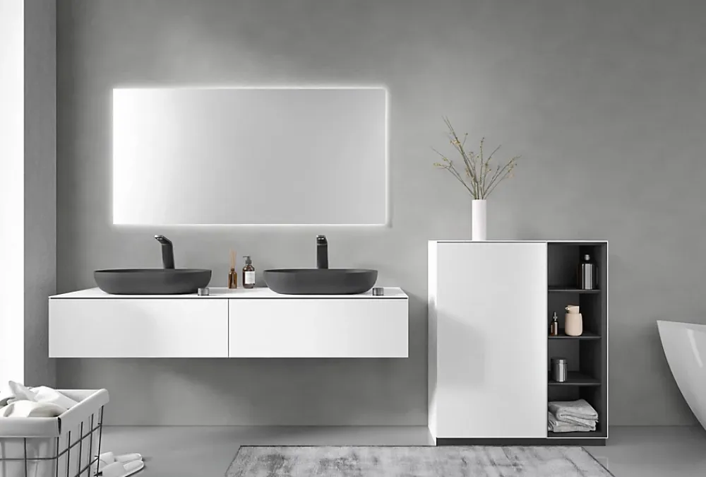Robinet Lave-Mains|Bernstein Robinet pour lavabo vasque et évier design en laiton peu bruyant et économe en eau - H. 16,3cm - Noir (mat)