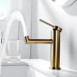 Lonheo Max Robinet Salle de Bain Bec Rotation à 360, Mitigeur lavabo Robinet lavabo, Froide/Chaude