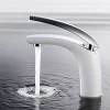 Robinet Lavabo Et Vasque|Homelody Robinet Salle de Bain Blanc Mitigeur de Lavabo En Laiton de Qualité Robinetterie pour Lavabo Hauteur sous Bec 125mm