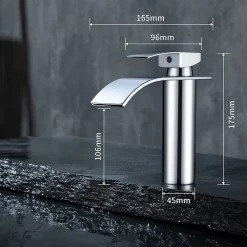 Homelody Robinet Salle de Bain Cascade Mitigeur de Lavabo Design Moderne pour Vasque Chromé en Inox