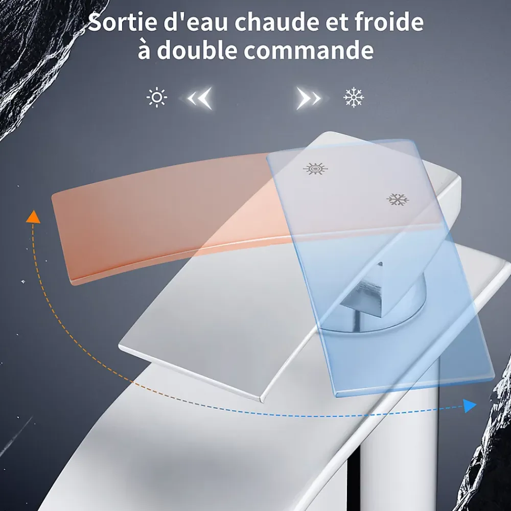 Homelody Robinet Salle de Bain Cascade Mitigeur de Lavabo Design Moderne pour Vasque Chromé en Inox