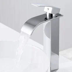 Auralum Max Robinet Salle de Bain Cascade Moderne, Mitigeur de Lavabo - Sortie Douce Sans Éclaboussures