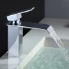 Homelody Robinet Salle de Bain Cascade Robinet de Lavabo en Laiton Mitigeur de Salle de Bain Chromé Forme Carré