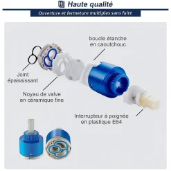 Robinet Lavabo Et Vasque|Homelody Robinet Salle de Bain Cascade Haut Mitigeur pour Vasque Chromé Robinet Design Moderne Corps en Acier Inox