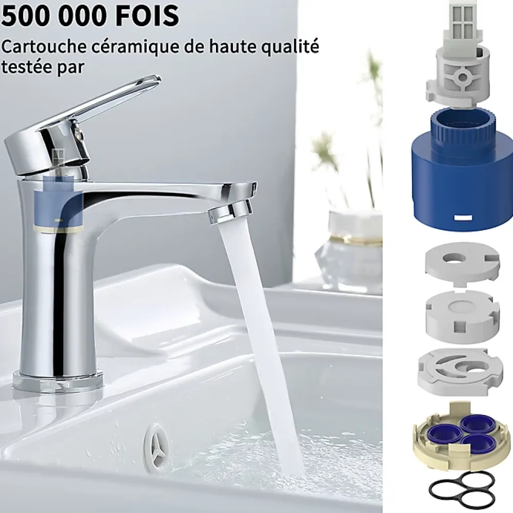 Robinet Lavabo Et Vasque|Homelody Robinet Salle de Bain Chromé Mitigeur de Lavabo à Deux Voies pour Salle de Bain Robinet Lavabo en Acier Inox