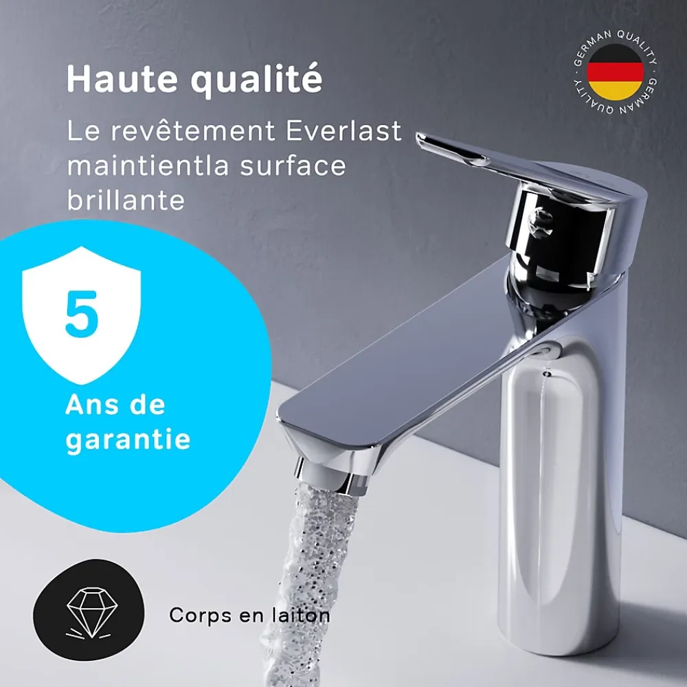Robinet Lavabo Et Vasque|Am.Pm Europe Robinet Salle de Bain Mitigeur de lavabo, Chromé, Hit taille M, FTA02200 AM.PM