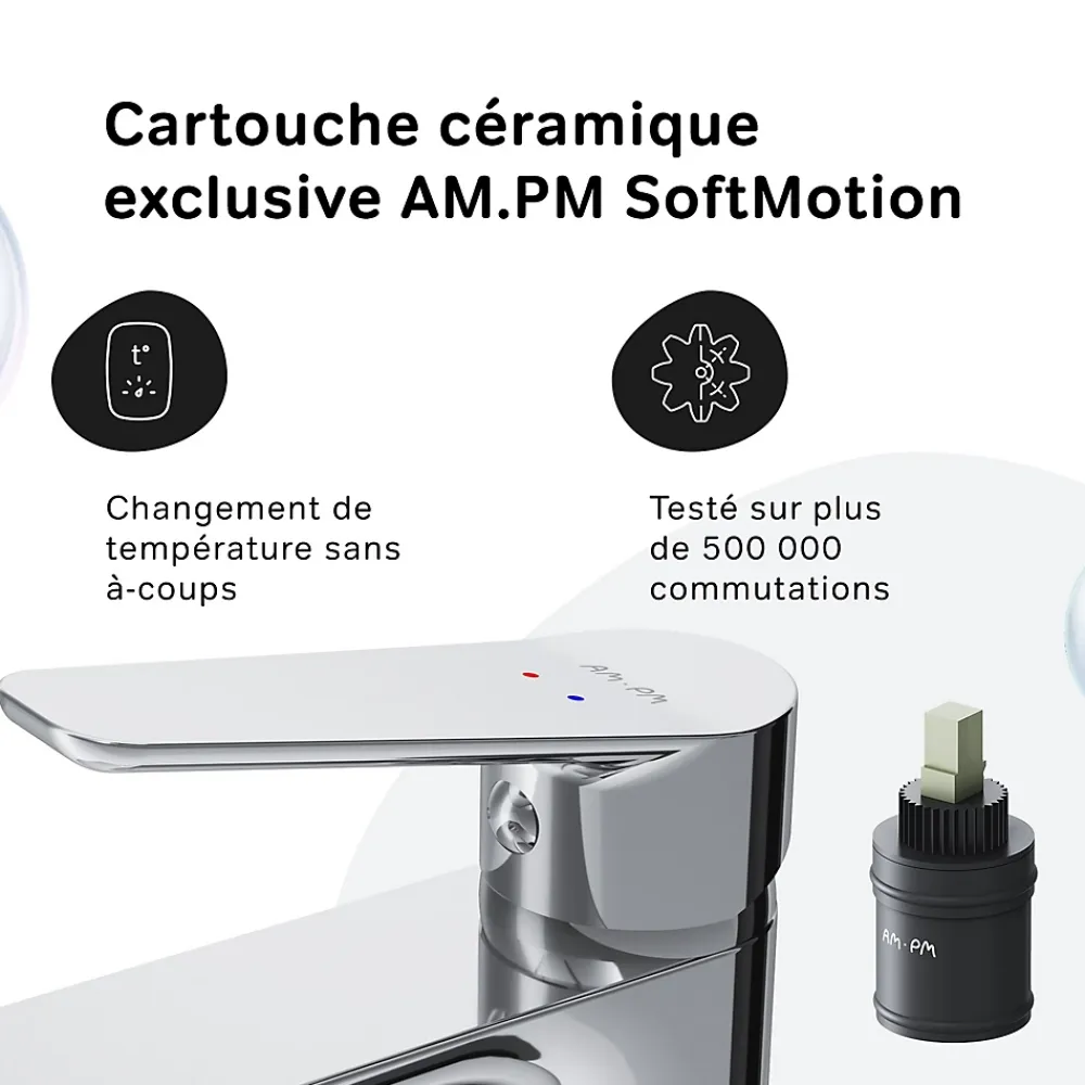 Robinet Lavabo Et Vasque|Am.Pm Europe Robinet Salle de Bain Mitigeur de lavabo, Chromé, Hit taille M, FTA02200 AM.PM