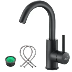 Robinet Lavabo Et Vasque|Auralum Max Robinet Salle de Bain Mitigeur lavabo, Noir , Robinet lavabo en Laiton , Froide/Chaude