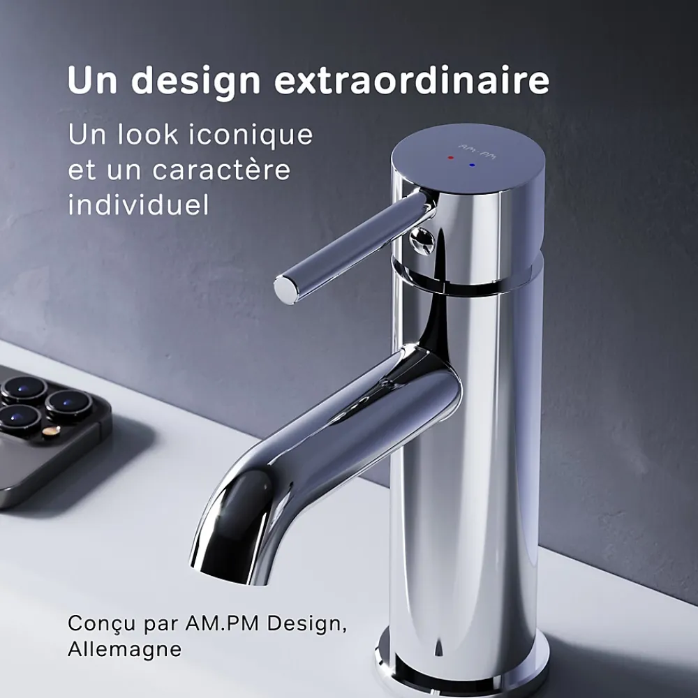 Am.Pm Europe Robinet Salle de Bain Mitigeur de lavabo, Chromé, taille M, FPA02100 AM.PM