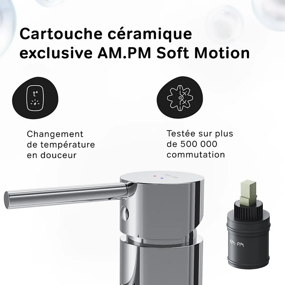 Am.Pm Europe Robinet Salle de Bain Mitigeur de lavabo, Chromé, taille M, FPA02100 AM.PM
