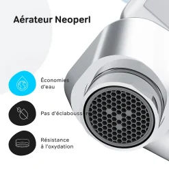 Robinet Lavabo Et Vasque|Am.Pm Europe Robinet Salle de Bain Mitigeur de lavabo avec bonde clic clac, Chromé, taille S, FTA82200 AM.PM
