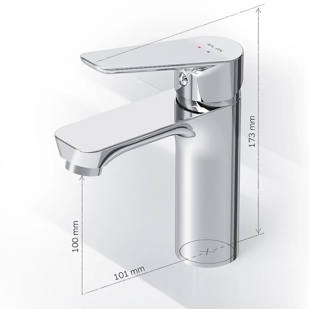 Robinet Lavabo Et Vasque|Am.Pm Europe Robinet Salle de Bain Mitigeur de lavabo avec bonde clic clac, Chromé, taille S, FTA82200 AM.PM