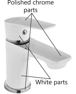 Invena Robinet Salle De Bain Mitigeur Lavabo Blanc Monocommande Dokos