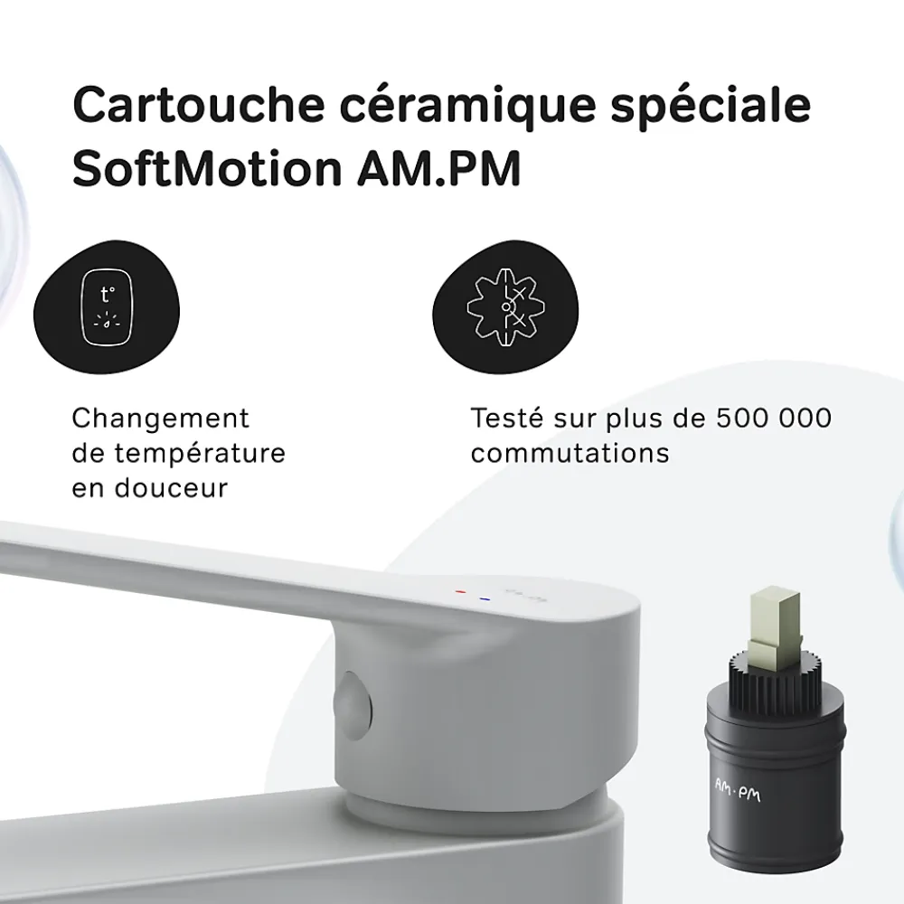 Robinet Lavabo Et Vasque|Am.Pm Europe Robinet Salle de Bain Mitigeur lavabo, Blanc, taille S, FTA02133 AM.PM