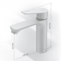Robinet Lavabo Et Vasque|Am.Pm Europe Robinet Salle de Bain Mitigeur lavabo, Blanc, taille S, FTA02133 AM.PM