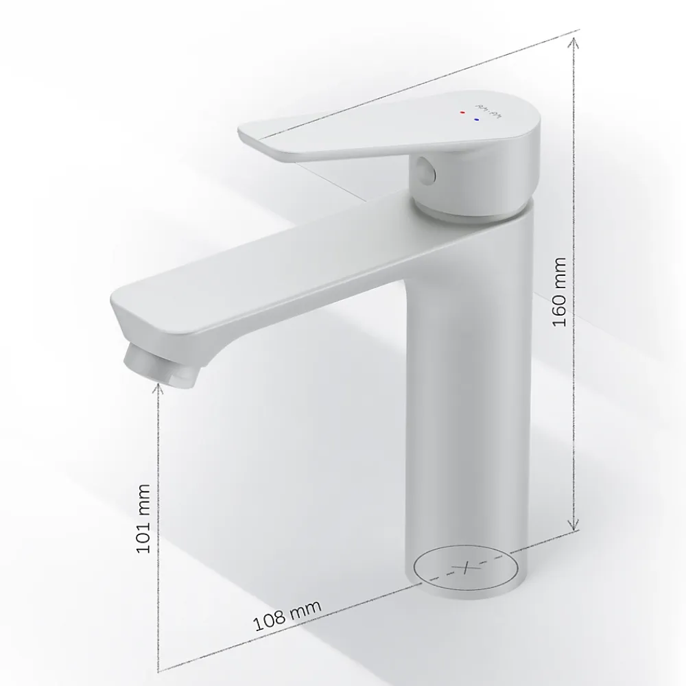 Robinet Lavabo Et Vasque|Am.Pm Europe Robinet Salle de Bain Mitigeur lavabo, Blanc, taille S, FTA02133 AM.PM
