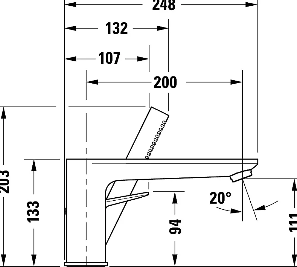 Duravit Robinetterie de baignoire à 3 trous : Robinet, Levier et Douchette à main - Chrome - 24x24,8x20,3cm - Wave