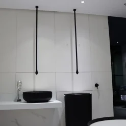 Robinet Lave-Mains|Bernstein Robinetterie pour installation au plafond DROP 135 - longueur 135cm - finition Noir mat