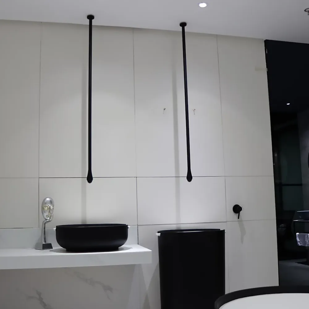 Robinet Lave-Mains|Bernstein Robinetterie pour installation au plafond DROP 135 - longueur 135cm - finition Noir mat