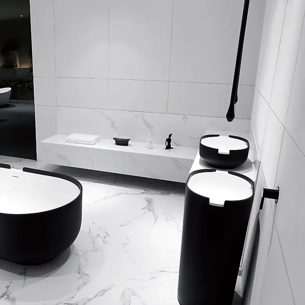 Robinet Lave-Mains|Bernstein Robinetterie pour installation au plafond DROP 135 - longueur 135cm - finition Noir mat
