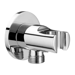 Roca Coude mural et support douchette d'arrivée d'eau pour raccordement flexible de douche, Chromé