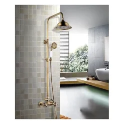 Colonne De Douche Mécanique|Rousseau Colonne de douche avec robinet melangeur Retro - Vieux-bronze