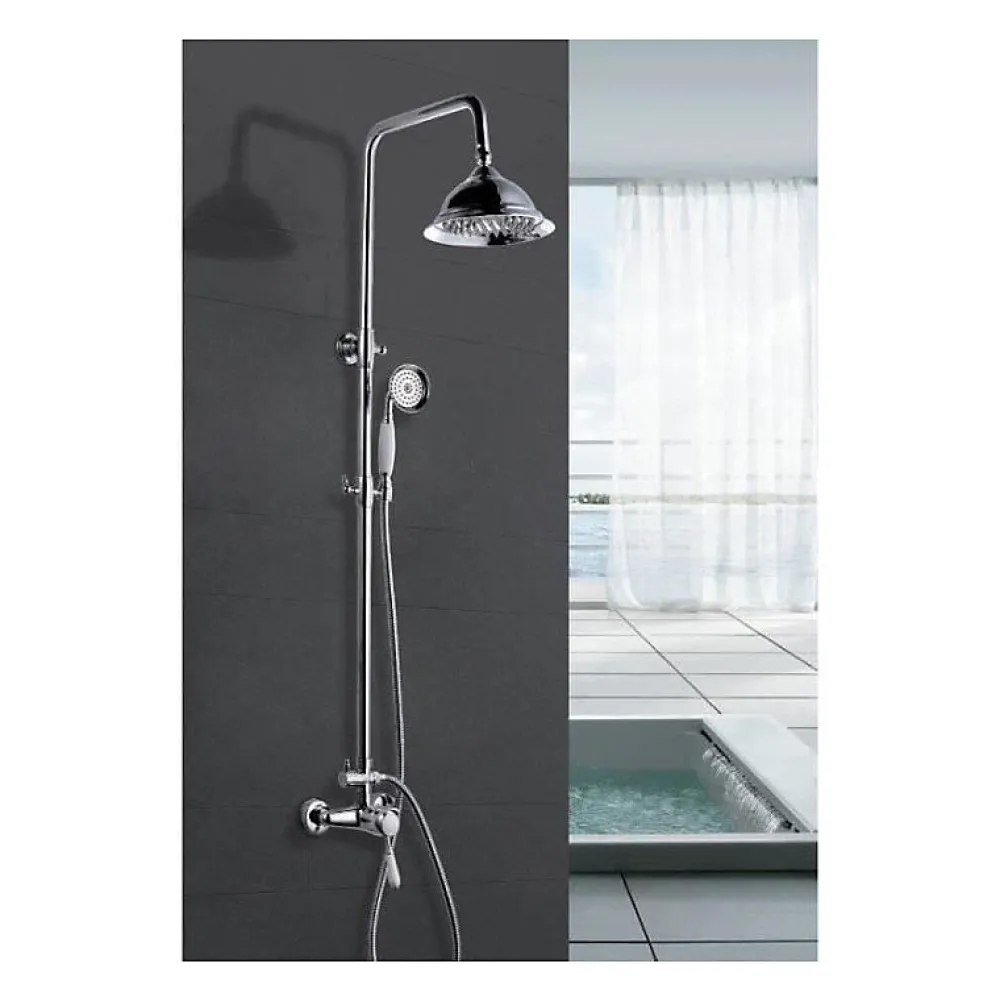 Rousseau Colonne de douche avec robinet mitigeur mecanique Retro - Chrome