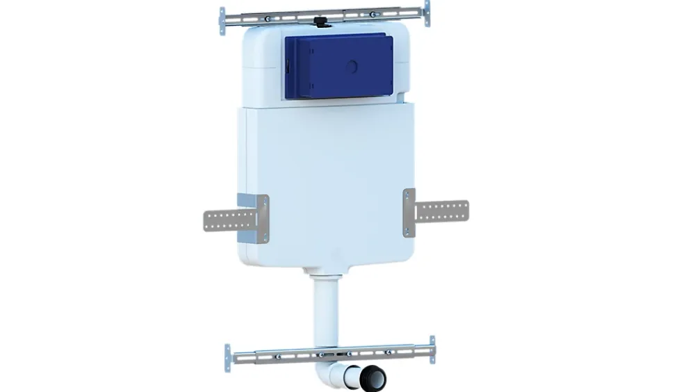 Laneri Réservoir caché compléte pour cuvette au sol avec plaque de commande en acier inoxydable double bouton