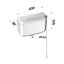 Clara Réservoir WC - DZ 500 - - Haut