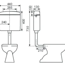 Chasse D'Eau|Regiplast Réservoir WC - REGI SUPER - - Simple débit - Semi-bas - Interrompable
